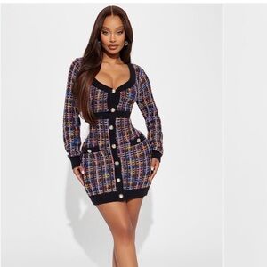 Fashion Nova Vibrant Multicolor Knit Dress